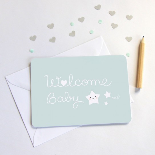 Zü - Carte welcome baby - bleu