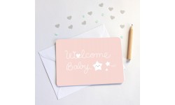 Zü - Carte welcome baby - rose
