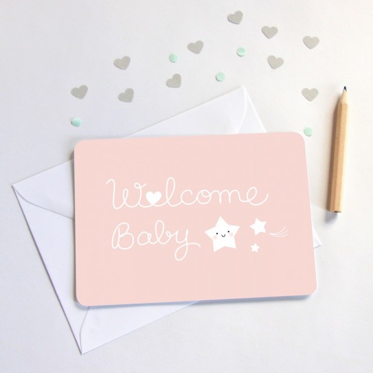 Zü - Carte welcome baby - rose