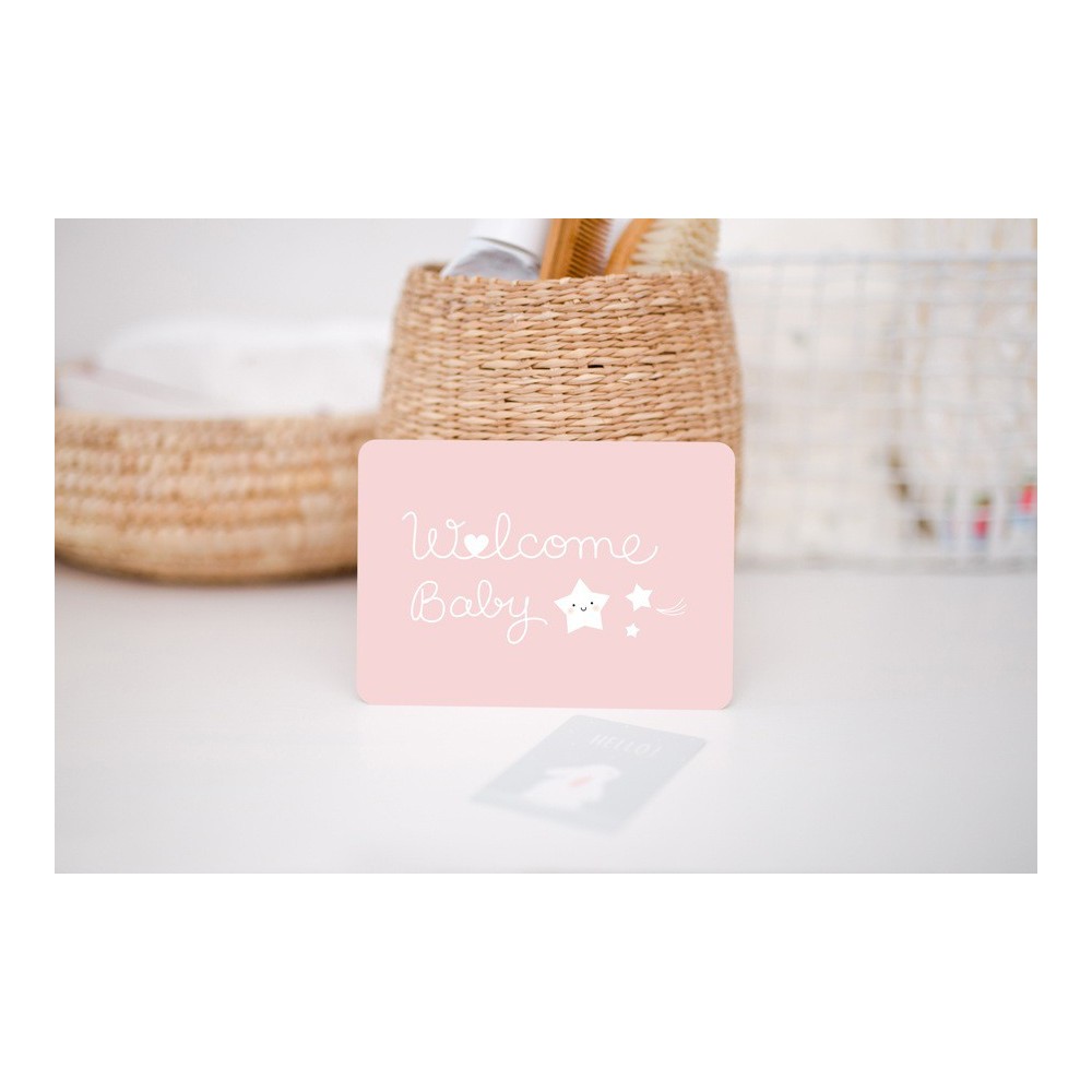 Zü - Carte welcome baby - rose