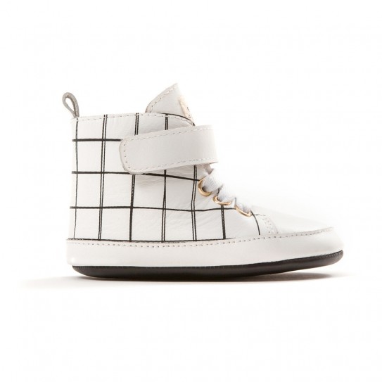 Pretty Brave - Hi-top - White grid