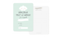 Zü - Carte naissance "BONJOUR" - bleue