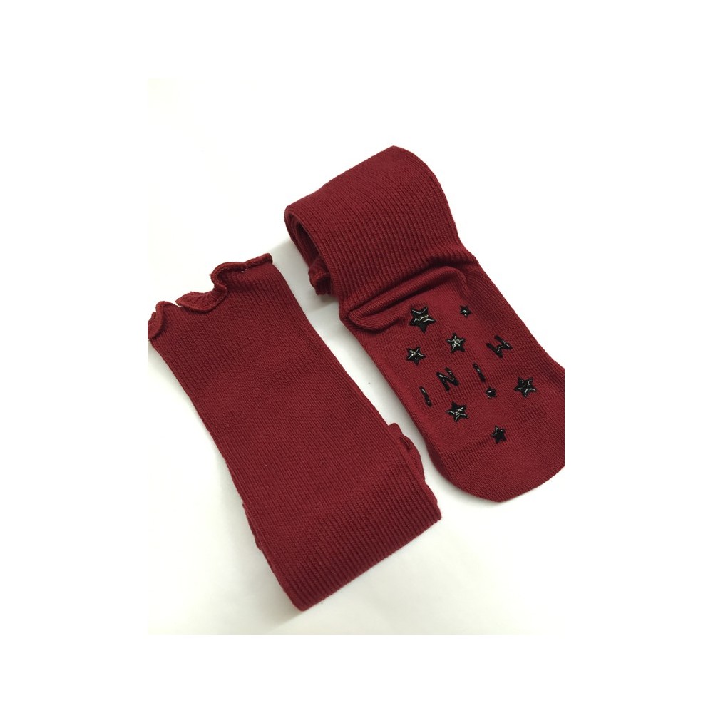 Mini Dressing - Chaussettes "Broccoli" bordeaux