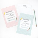 Zü - Grande carte Ma première rentrée - rose