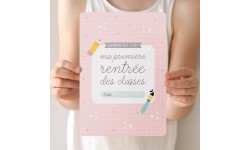 Zü - Grande carte Ma première rentrée - rose