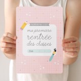 Zü - Grande carte Ma première rentrée - rose
