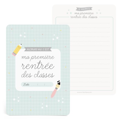 Zü - Grande carte Ma première rentrée - menthe