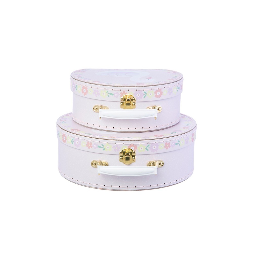 Lot de 2 valisettes cygnes