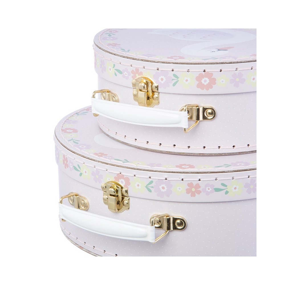 Lot de 2 valisettes cygnes