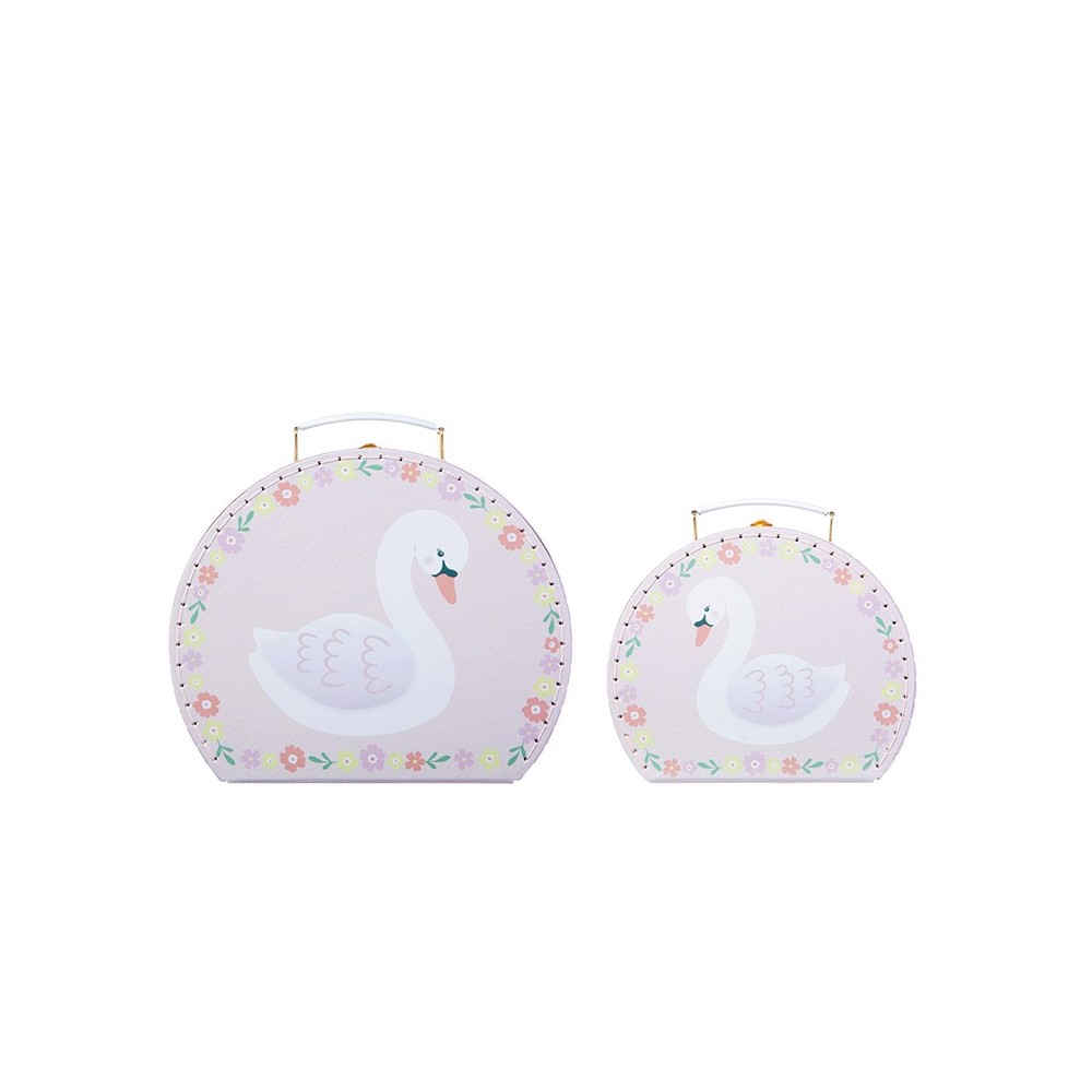 Lot de 2 valisettes cygnes