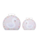 Lot de 2 valisettes cygnes