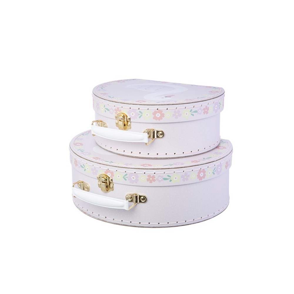 Lot de 2 valisettes cygnes