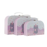Lot de 3 valisettes chats