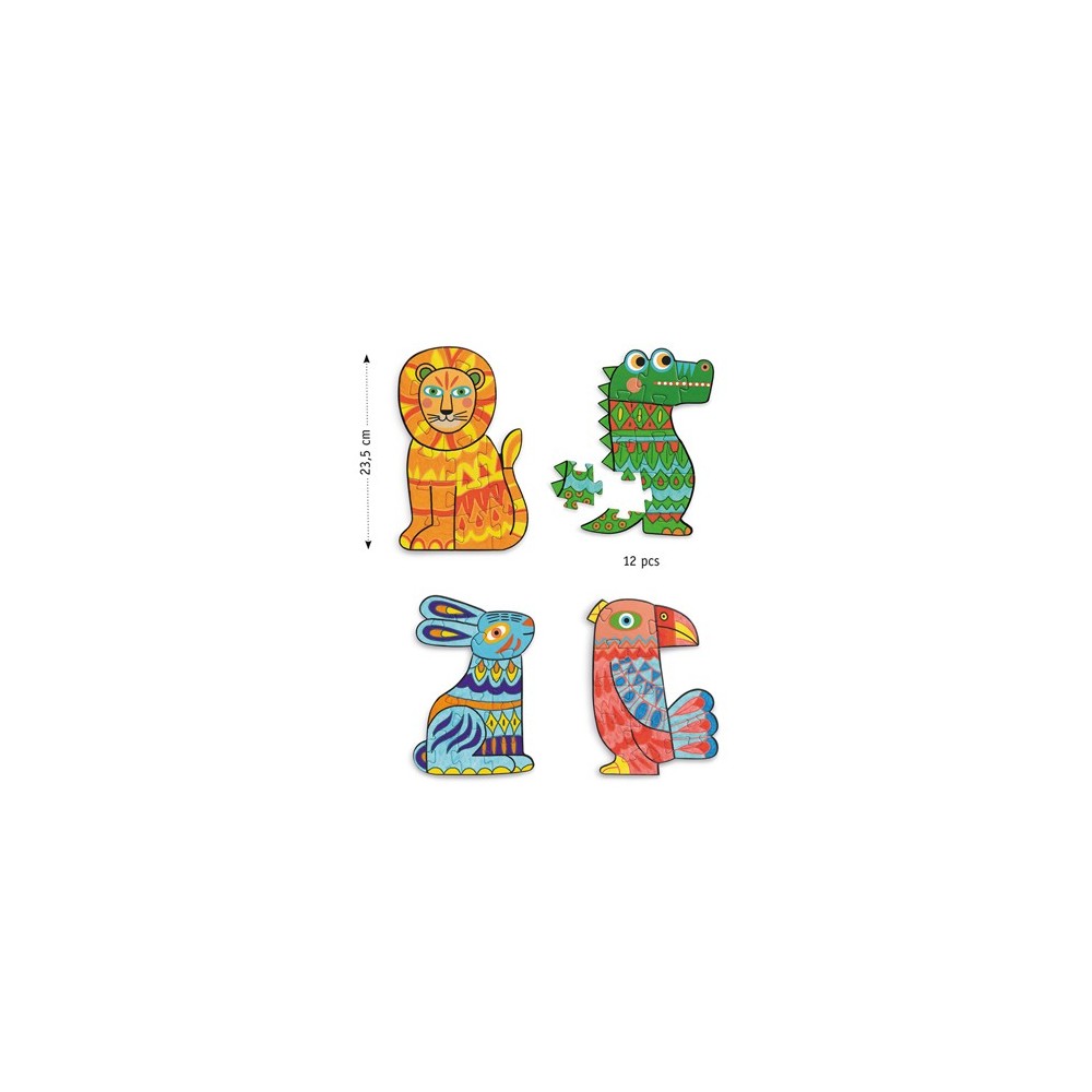 Djeco - 4 puzzles à colorier