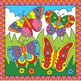 Peinture par numéros - Papillons et bassin à nénuphars