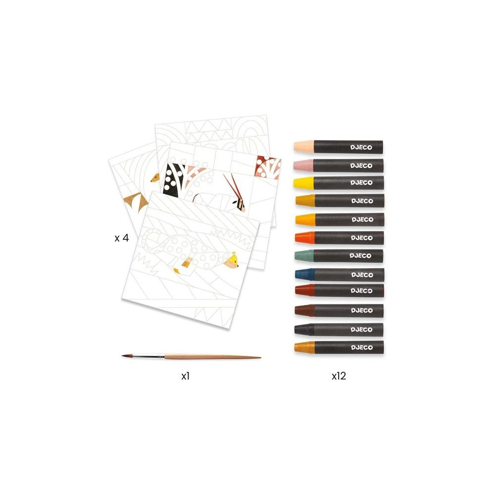 Djeco - Inspired by - Crayons de cire aquarellables