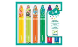 Djeco - 6 crayons multicolores